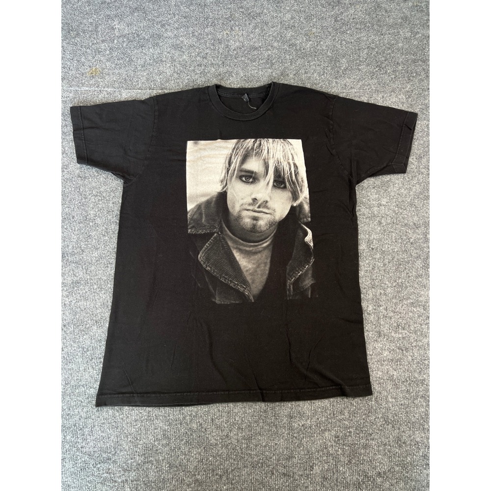 Tultex Kurt Cobain Men's L Graphic Tee Black Grunge Rock Alternative